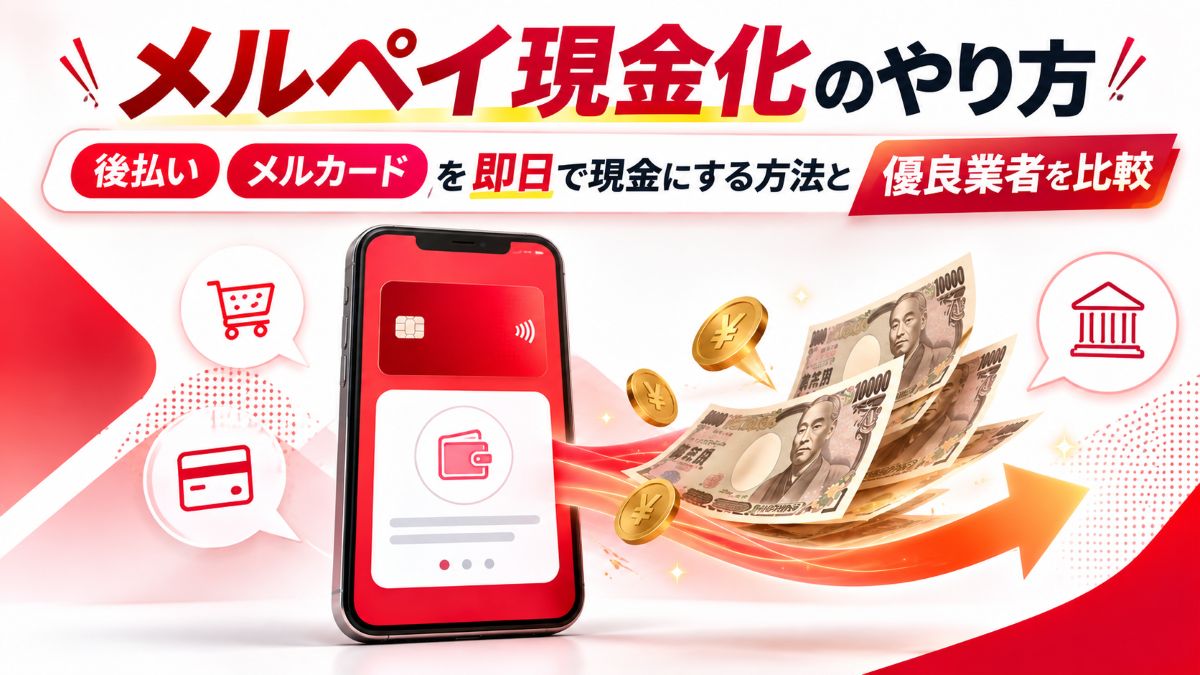 メルペイ現金化のやり方 後払い・メルカードを即日で現金にする方法と優良業者を比較